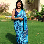 Load image into Gallery viewer, Ivanetti Dahlia Printed Organic Linen Saree
