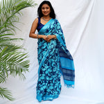 Load image into Gallery viewer, Ivanetti Dahlia Printed Organic Linen Saree
