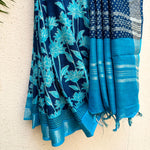 Load image into Gallery viewer, Ivanetti Dahlia Printed Organic Linen Saree
