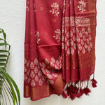 Load image into Gallery viewer, Jaaswand Handblock Printed Cotton Silk Saree
