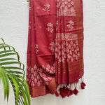 Load image into Gallery viewer, Jaaswand Handblock Printed Cotton Silk Saree
