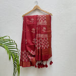 Load image into Gallery viewer, Jaaswand Handblock Printed Cotton Silk Saree
