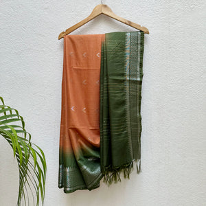 Jaffa Orange Cotton Silk Saree