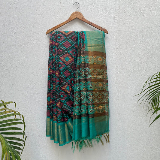 Jayanti Aztec Cotton Silk Printed Saree