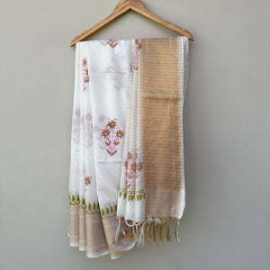 Kairava Handblock Printed Cotton Silk Saree