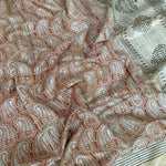Load image into Gallery viewer, Kairi Bahaar Handblock Printed Moonga Silk Saree
