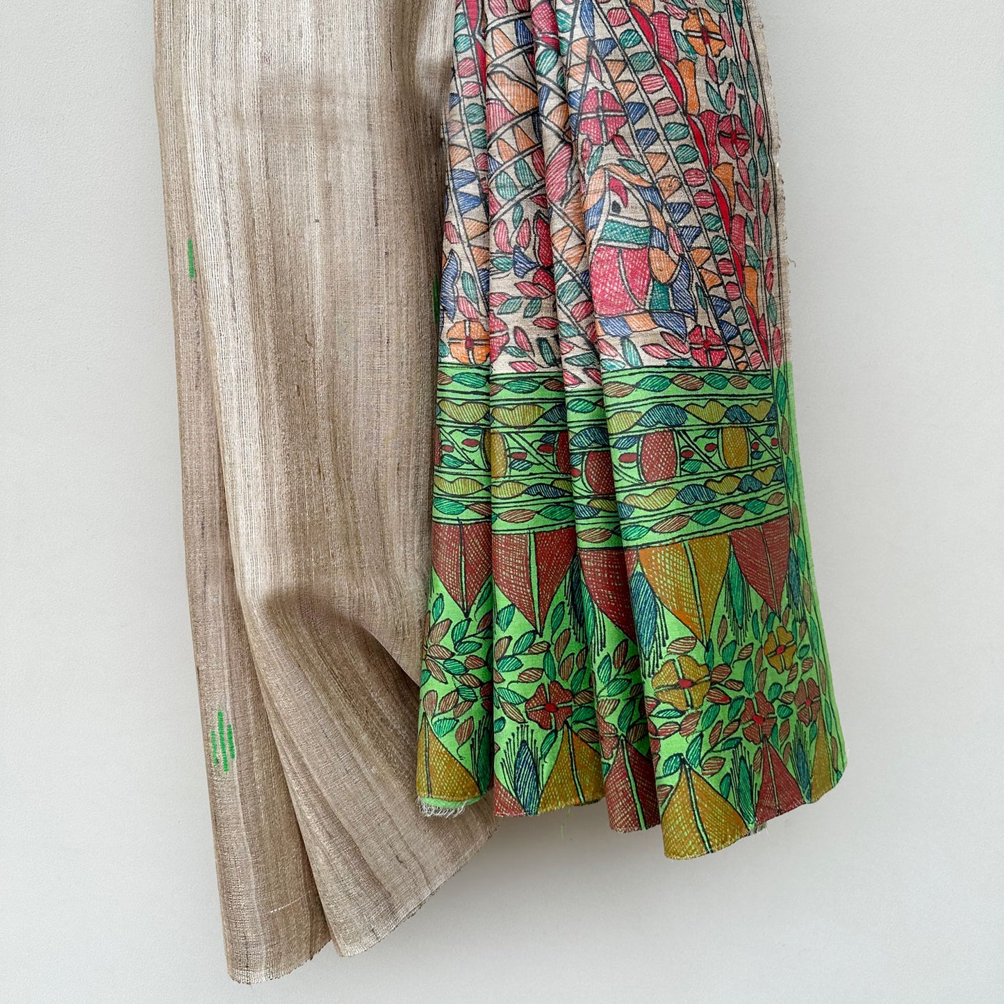 Kalakriti Handpainted Madhubani - Handwoven Tussar Silk Saree