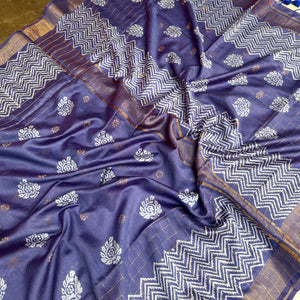 Kamini Handblock Printed Cotton Silk Saree