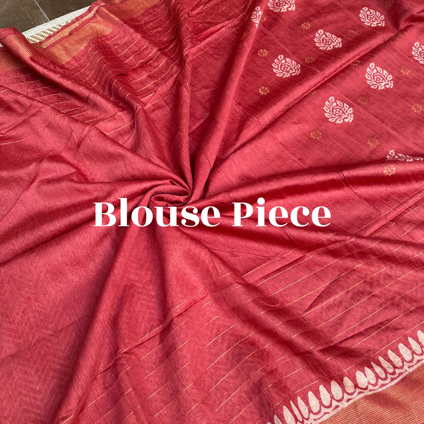 Kand Pushpa Handblock Printed Cotton Silk Saree