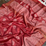 Load image into Gallery viewer, Kand Pushpa Handblock Printed Cotton Silk Saree
