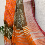 Load image into Gallery viewer, Kaasa Pathar Handblock Printed Pure Linen Saree
