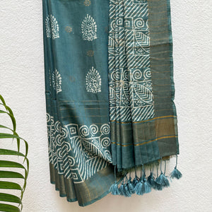 Ketaki Handblock Printed Cotton Silk Saree