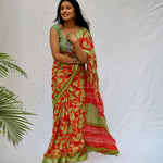 Load image into Gallery viewer, Kilburn Rose Dahlia Printed Organic Linen Saree
