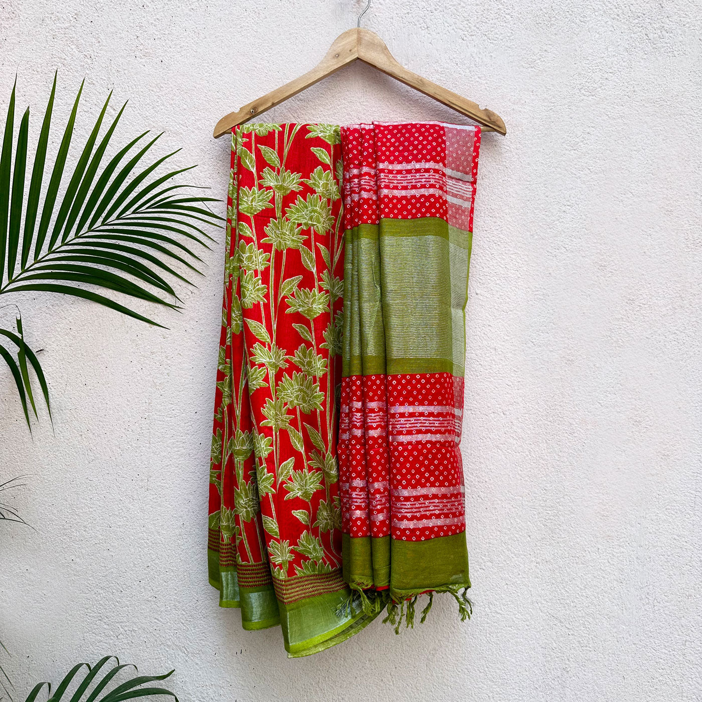 Kilburn Rose Dahlia Printed Organic Linen Saree