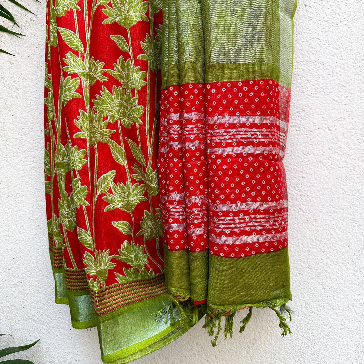 Kilburn Rose Dahlia Printed Organic Linen Saree