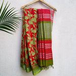 Load image into Gallery viewer, Kilburn Rose Dahlia Printed Organic Linen Saree
