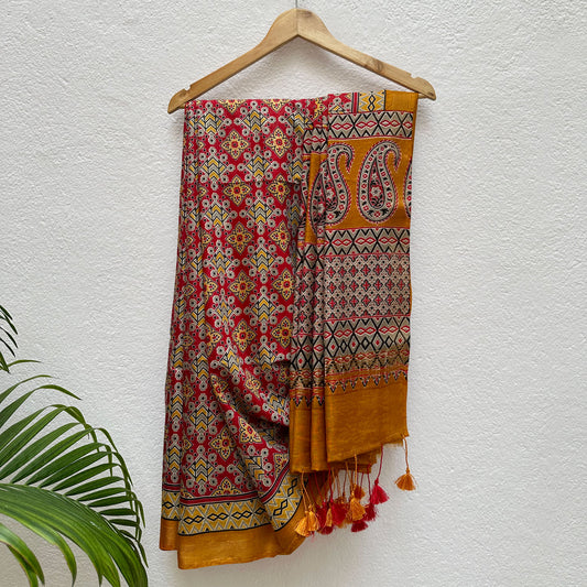 Kolam Cotton Viscose Printed Saree