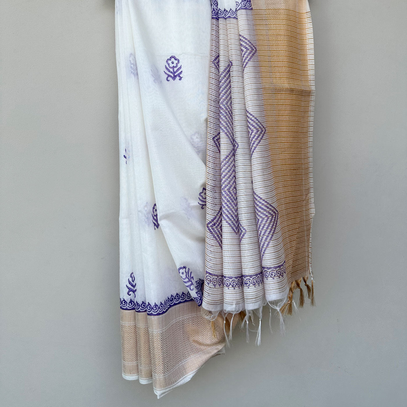 Kritika Handblock Printed Cotton Silk Saree