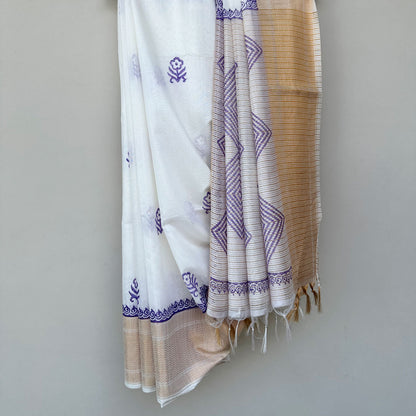 Kritika Handblock Printed Cotton Silk Saree