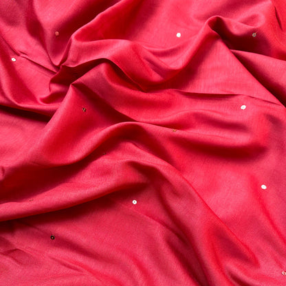 Lady in Red Cotton Silk Sequins Saree