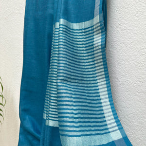 Lagoon Cotton Saree with Printed Blouse