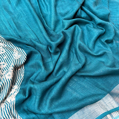 Layla Floral Printed Organic Linen Saree