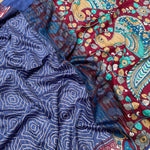 Load image into Gallery viewer, Le Rouge Kalamkari Night Cotton Viscose Printed Saree
