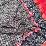 Load image into Gallery viewer, Licorice Handblock Cotton Viscose Silk Saree
