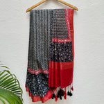 Load image into Gallery viewer, Licorice Handblock Cotton Viscose Silk Saree
