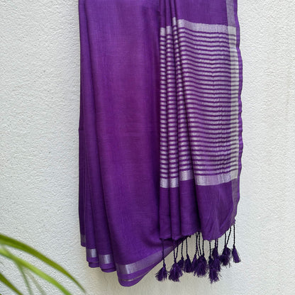 Sweet Lilac Cotton Saree with Printed Blouse