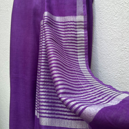 Sweet Lilac Cotton Saree with Printed Blouse
