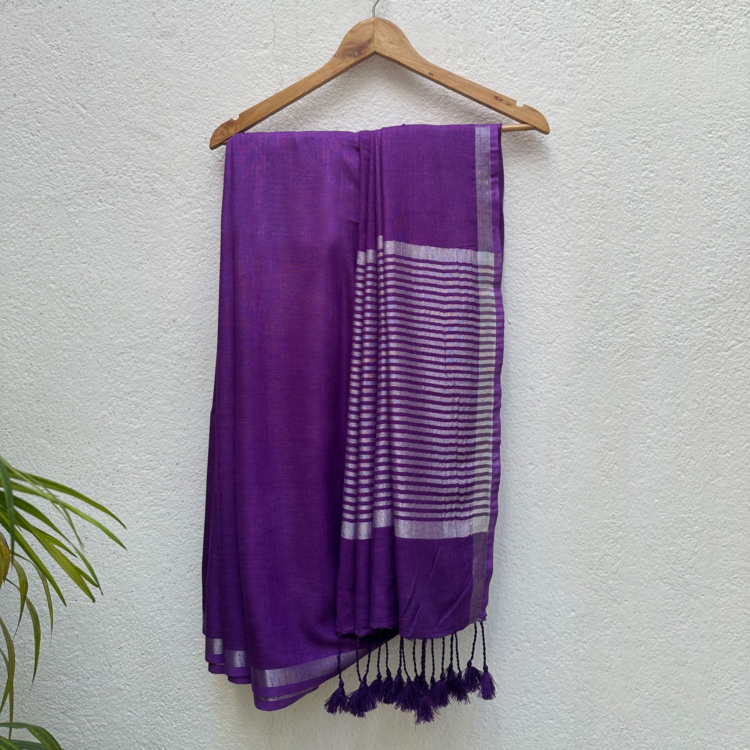 Sweet Lilac Cotton Saree with Printed Blouse