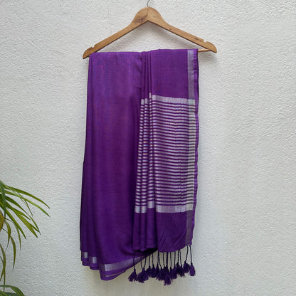 Sweet Lilac Cotton Saree with Printed Blouse