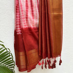 Load image into Gallery viewer, Lipstick Red Bandhani Shibori Cotton Silk Saree
