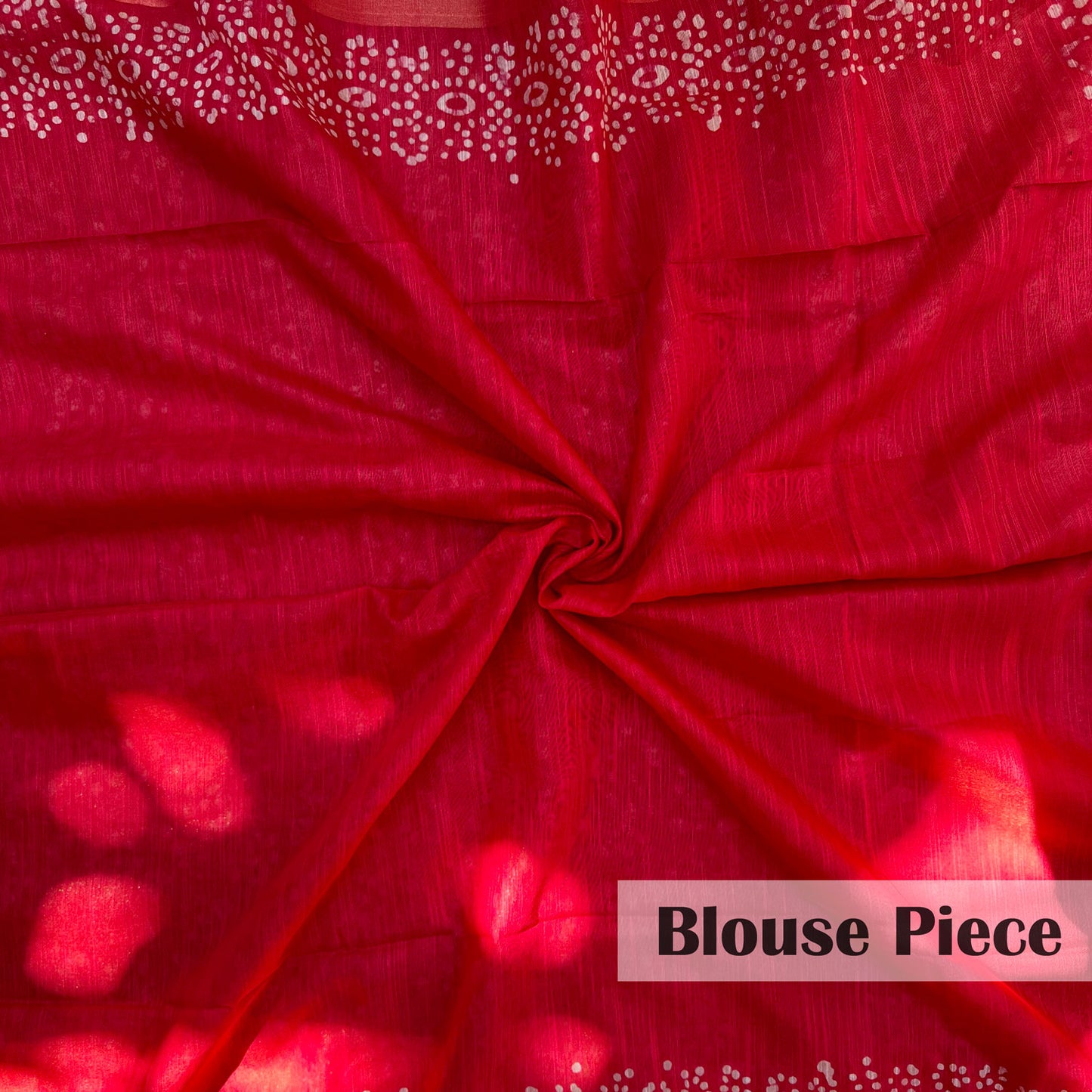 Lollipop Red Batik Cotton Silk Saree