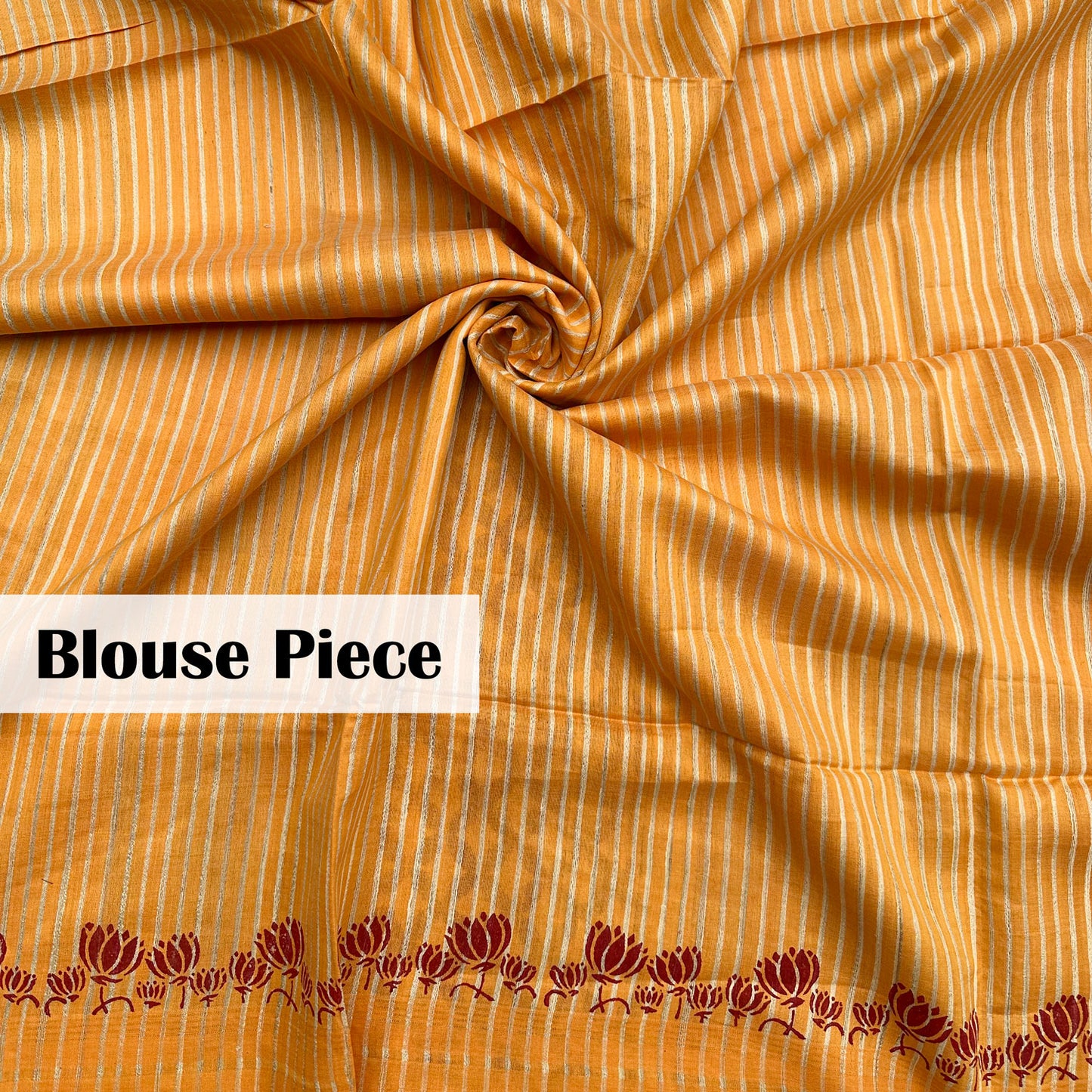 Madhushaala Handblock Printed Handwoven Tussar Silk Saree