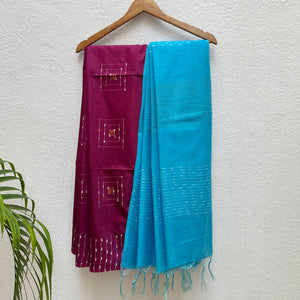 Magenta Skyline Cotton Silk Saree
