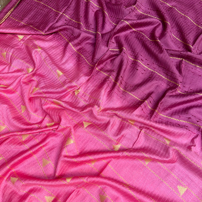 Magenta Spreen Cotton Silk Saree