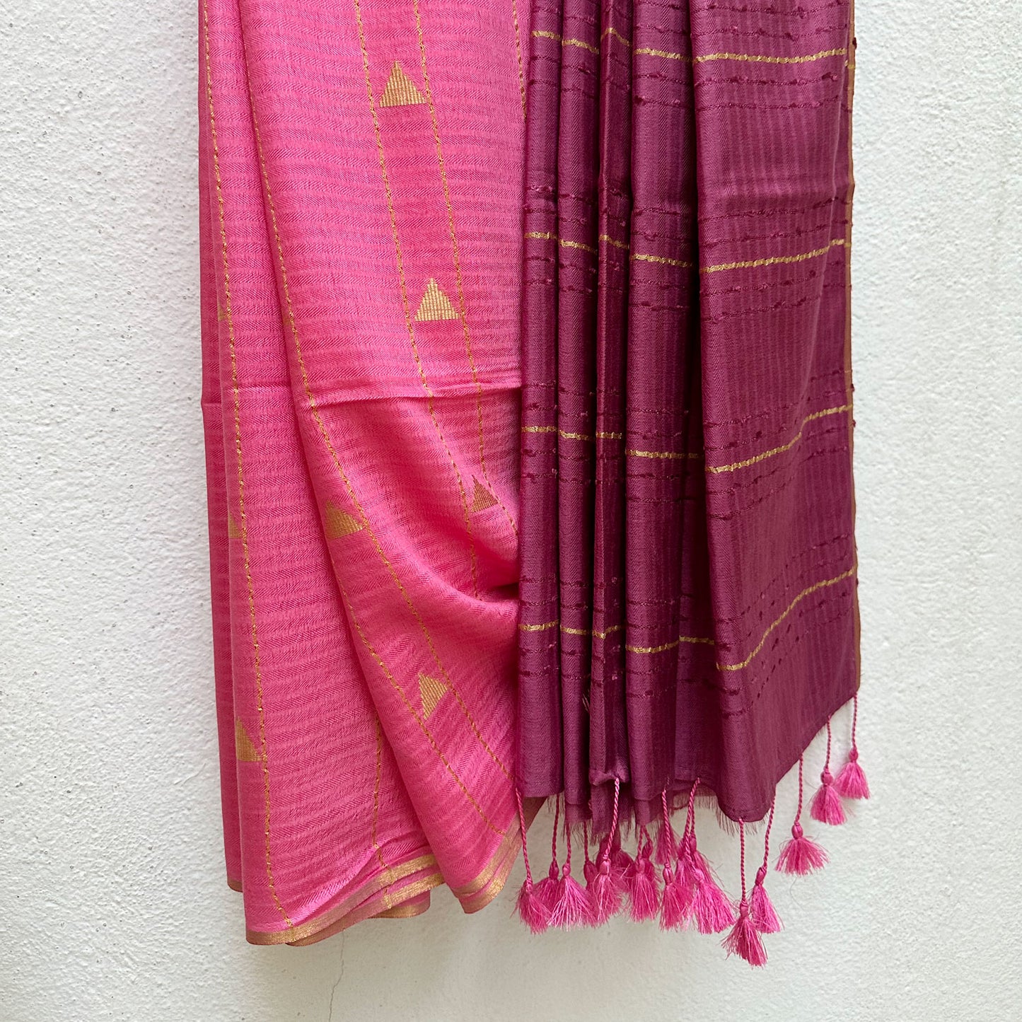 Magenta Spreen Cotton Silk Saree