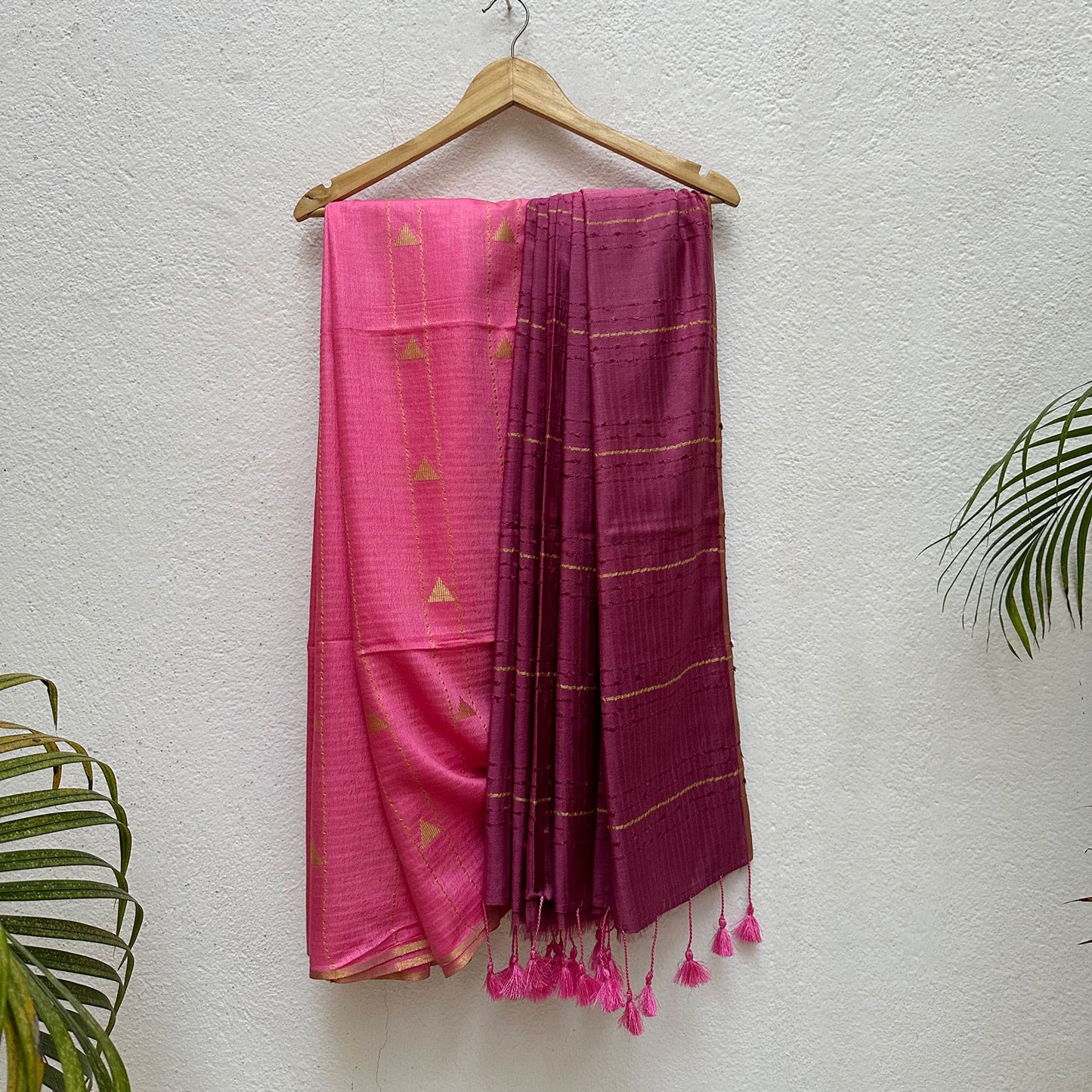 Magenta Spreen Cotton Silk Saree