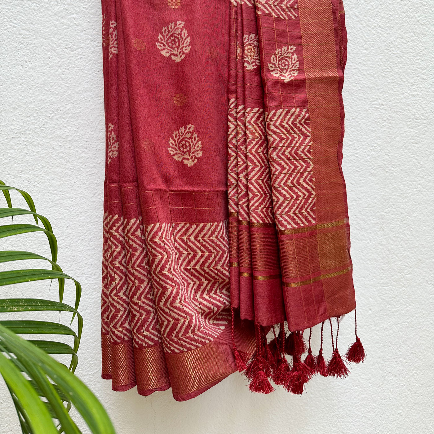 Mahua Handblock Printed Cotton Silk Saree