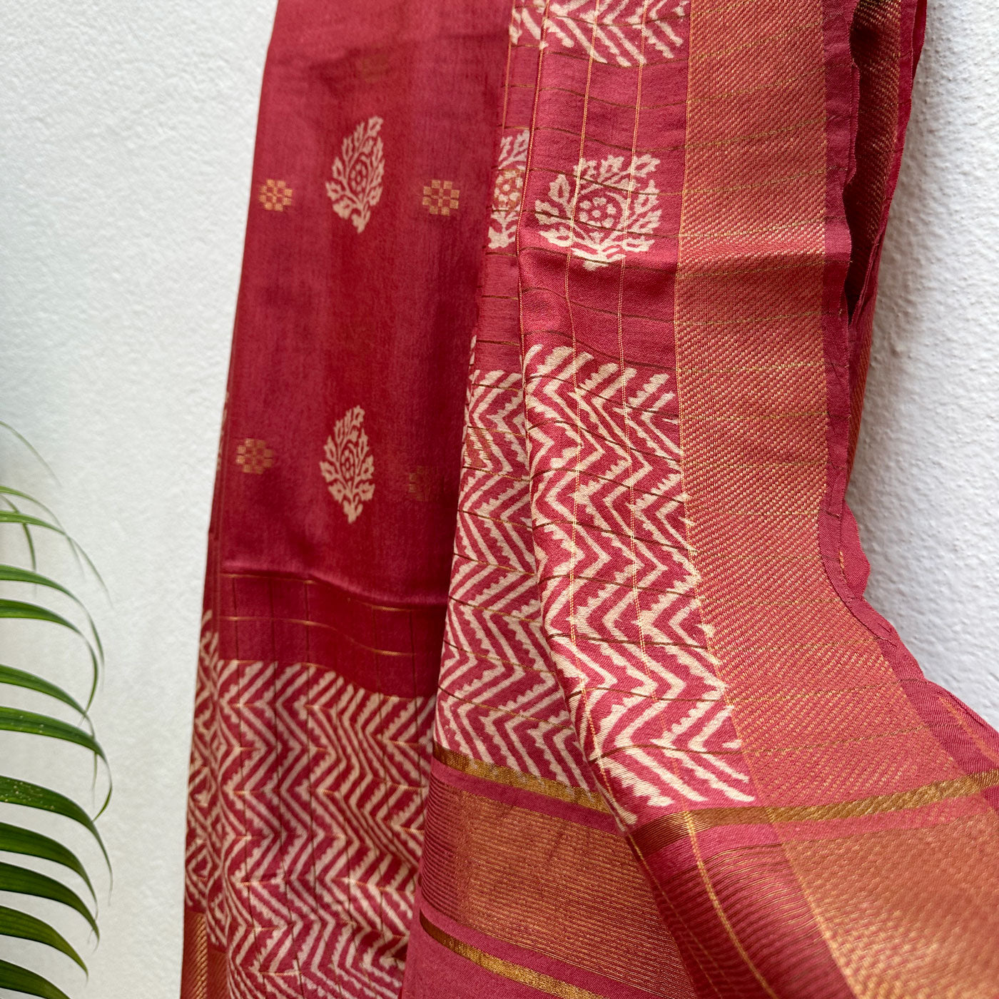 Mahua Handblock Printed Cotton Silk Saree
