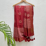 Load image into Gallery viewer, Mahua Handblock Printed Cotton Silk Saree
