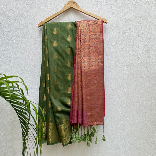 Mariam Jacquard Cotton Bamboo Silk Saree