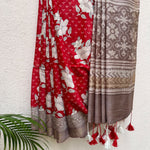 Load image into Gallery viewer, Mars Floral Cotton Silk Printed Saree
