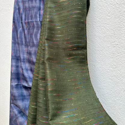 Medieval Blue Shibori Cotton Silk Saree