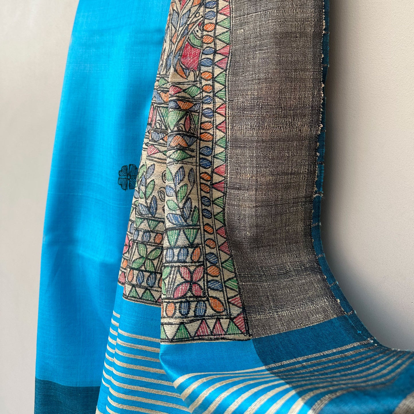 Meghdoot Handpainted Madhubani - Handwoven Tussar Silk Saree