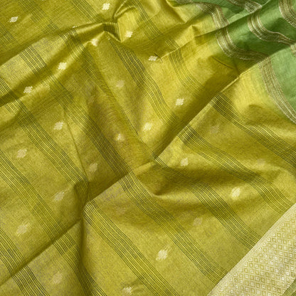 Mehendi Hues Cotton Silk Saree
