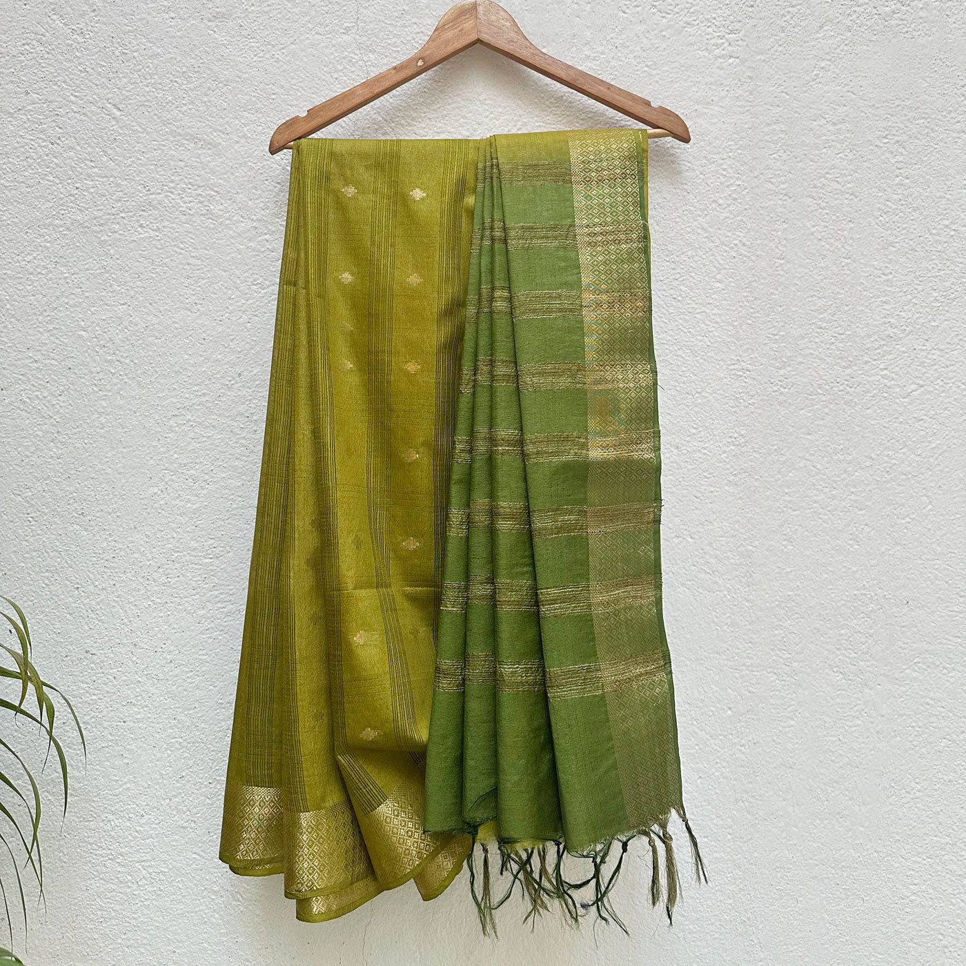 Mehendi Hues Cotton Silk Saree