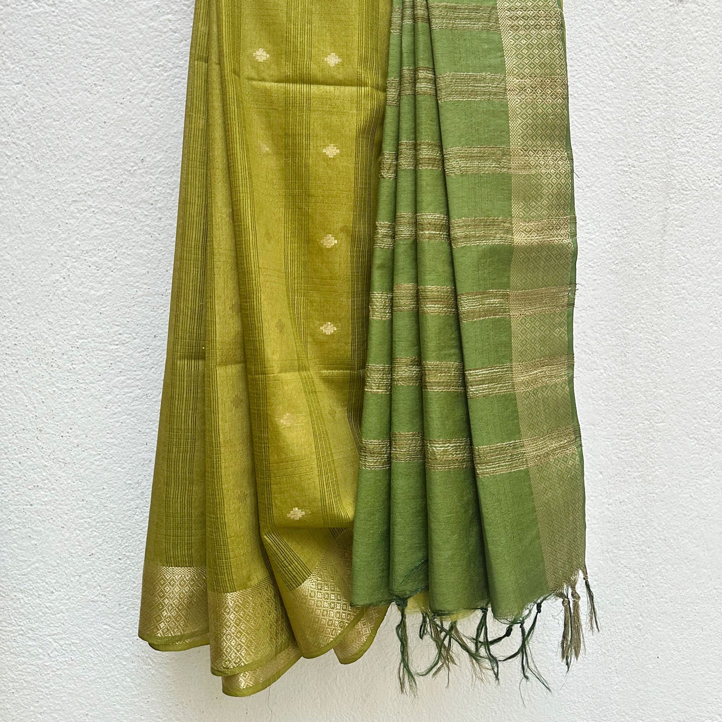Mehendi Hues Cotton Silk Saree